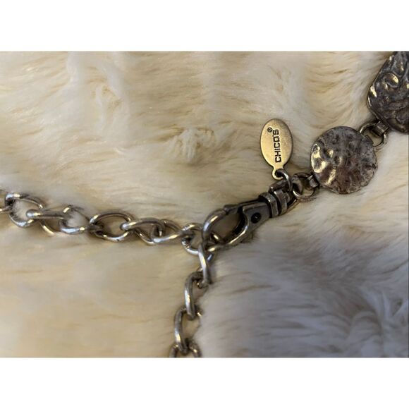 Chico's statement belt mixed-metal design oval-shaped cabochons dark blue - Picture 8 of 10